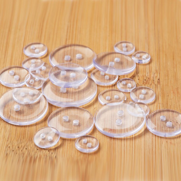 Cúc tròn 2 lỗ trong suốt 1 thành phần