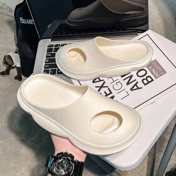 Dép đúc nguyên khối unisex siêu nhẹ đế cao chống trượt PVC