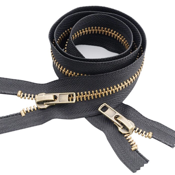 Dây khóa kéo kim loại logo, zipper thương hiệu răng số 3, số 5, số 8, số 10, số 15, số 20...