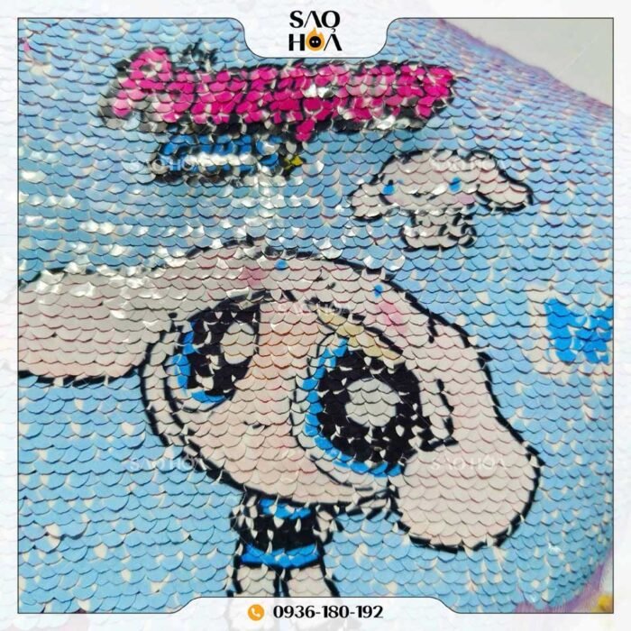 A119 Hình may trang trí sequin vuốt đổi mặt