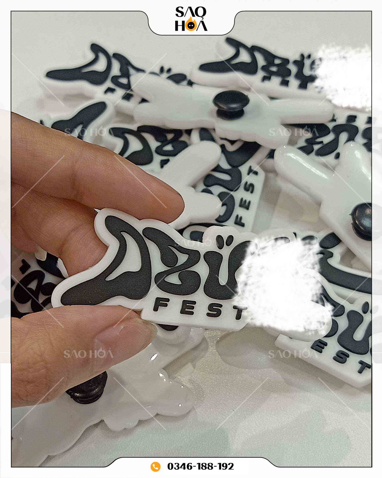 Pl012 Charm Cao Su Logo