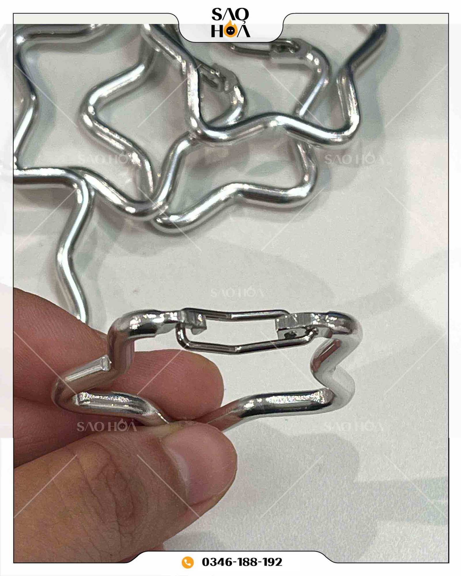 A190 Móc khóa hình ngôi sao hy vọng bạc - Image 3