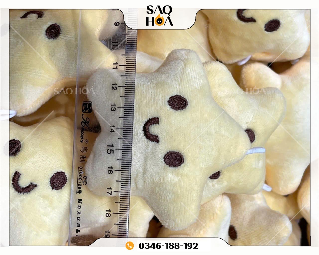 A187 Móc khóa nhồi bông sao vàng đáng yêu - Image 3